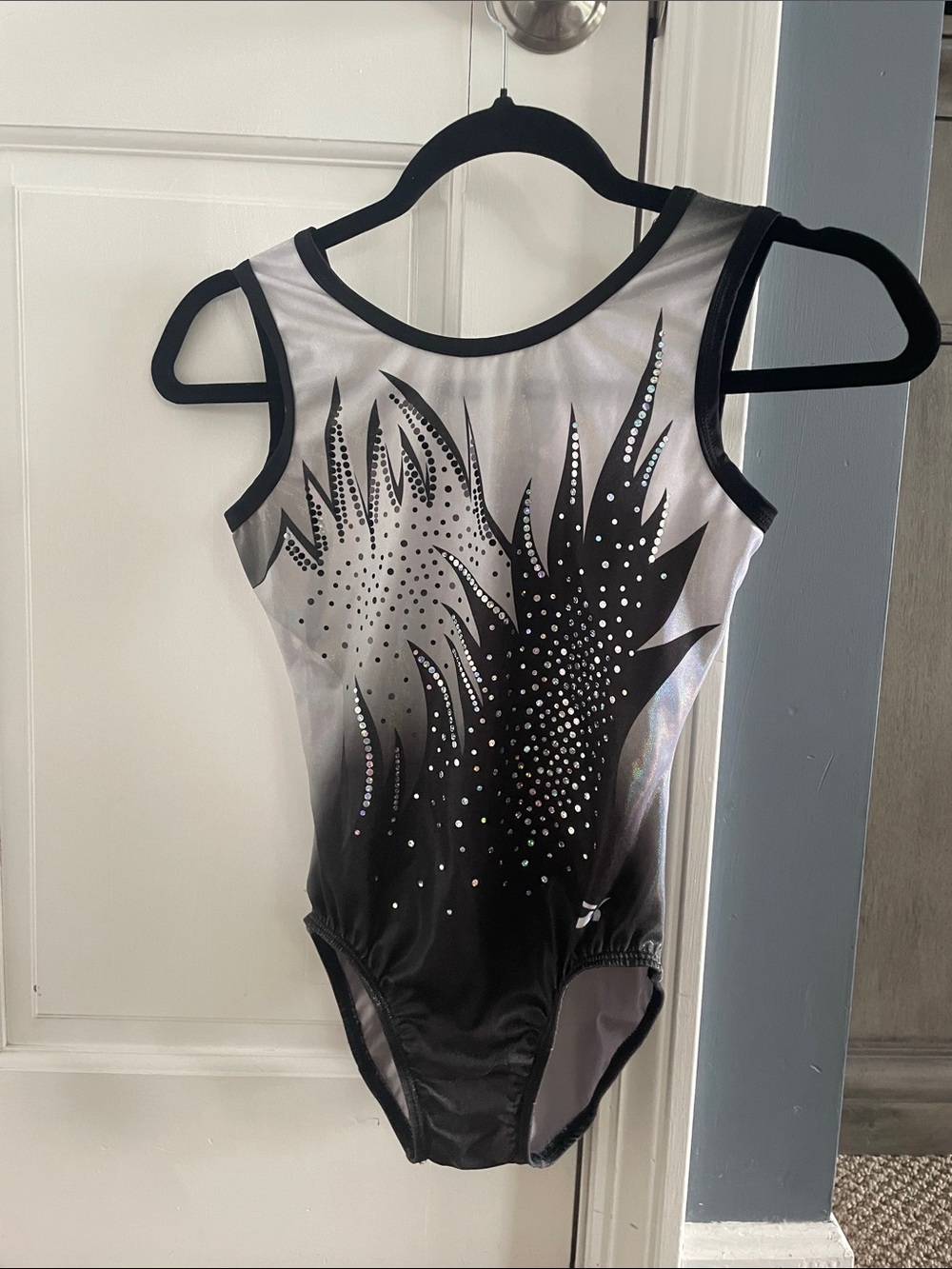 GK Black & Silver Sparkle Girls Gymnastics Leotard